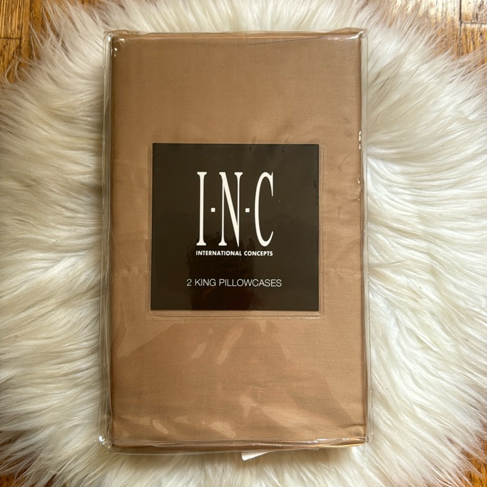 INC International Concepts Bedding, 100% Modal Pair standard Pillowcases, gold